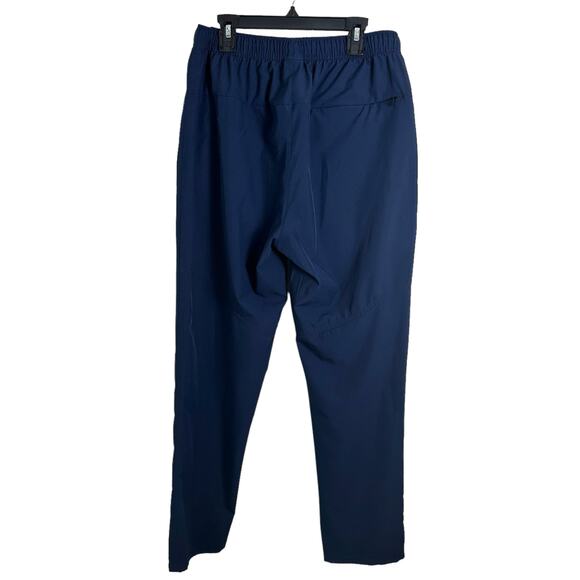 Mens Athletic Pants Size 30 Navy Blue Elastic Waist Pockets Dadpants Windbreaker - Picture 6 of 6